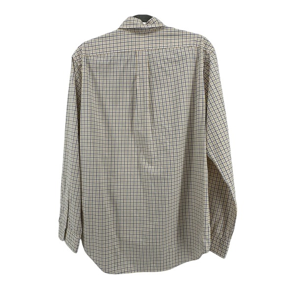 Ralph Lauren Mens Classic Fit Button Down Shirt Yellow Navy Check Cotton M - Picture 3 of 10